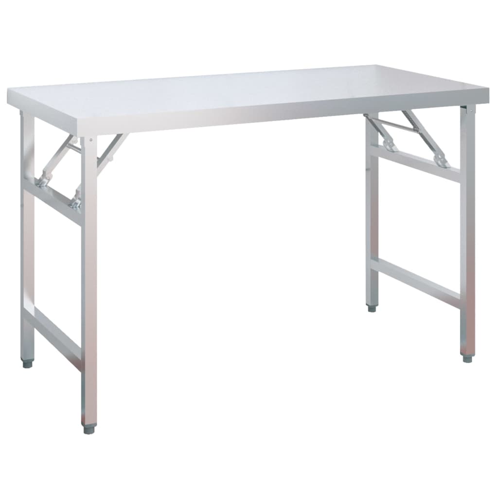 vidaXL Masă bucătărie cu raft superior, 120x60x115 cm, oțel inoxidabil vidaXL Masă bucătărie cu raft superior, 120x60x115 cm, oțel inoxidabil