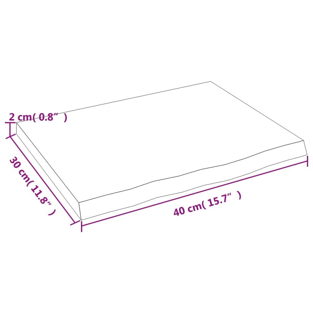 vidaXL Blat de baie, 40x30x2 cm, lemn masiv netratat vidaXL Blat de baie, 40x30x2 cm, lemn masiv netratat