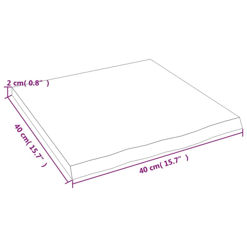 vidaXL Blat de baie, 40x40x2 cm, lemn masiv netratat vidaXL Blat de baie, 40x40x2 cm, lemn masiv netratat