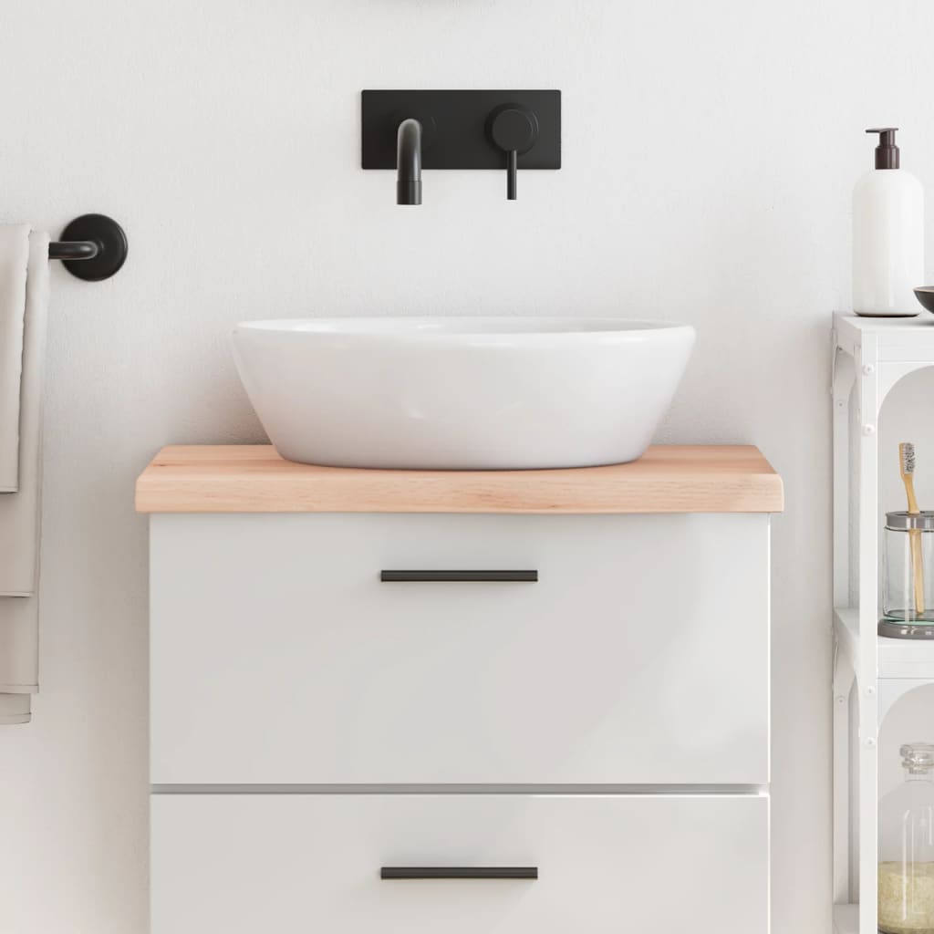 vidaXL Blat de baie, 60x40x(2-4) cm, lemn masiv netratat vidaXL Blat de baie, 60x40x(2-4) cm, lemn masiv netratat