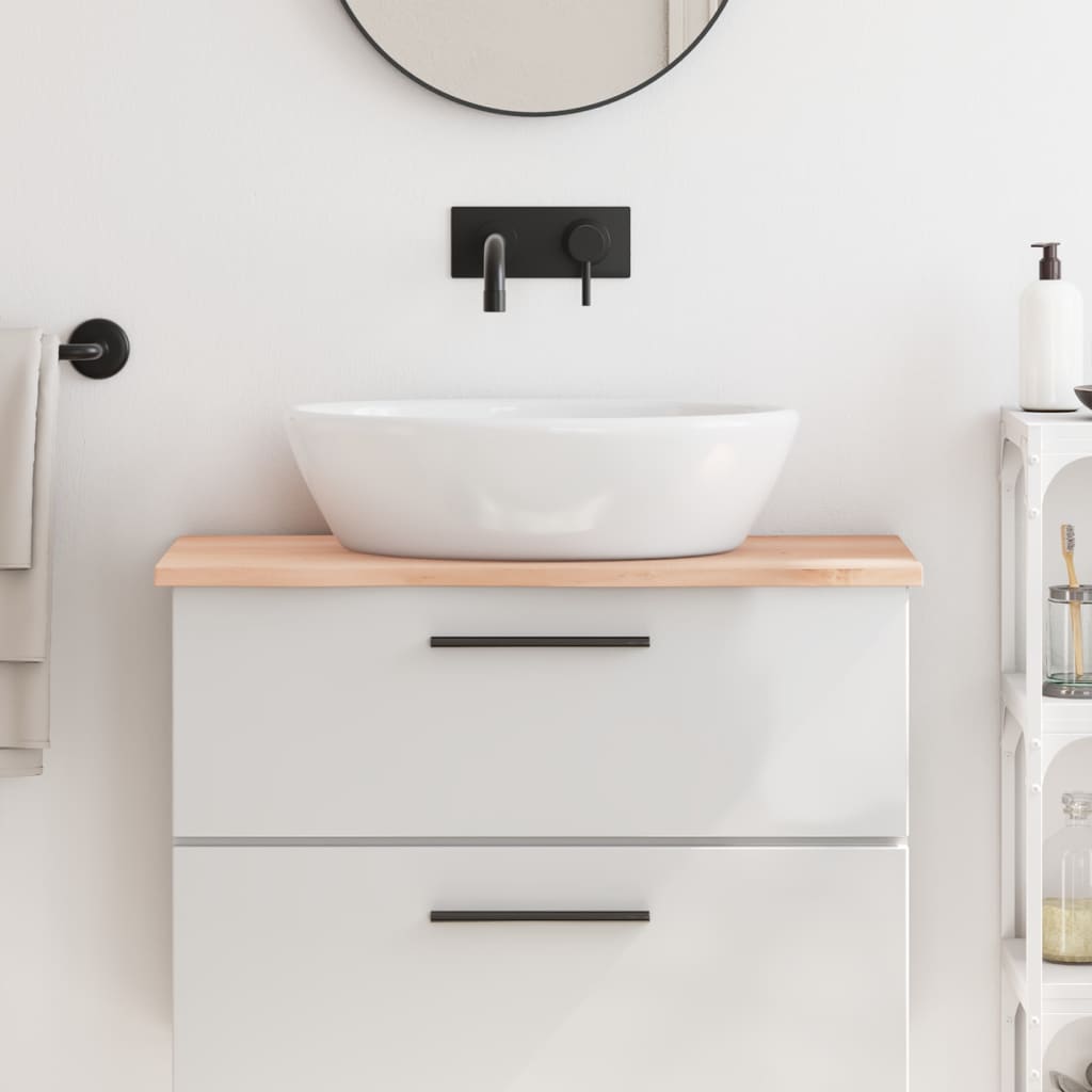 vidaXL Blat de baie, 80x30x2 cm, lemn masiv netratat vidaXL Blat de baie, 80x30x2 cm, lemn masiv netratat