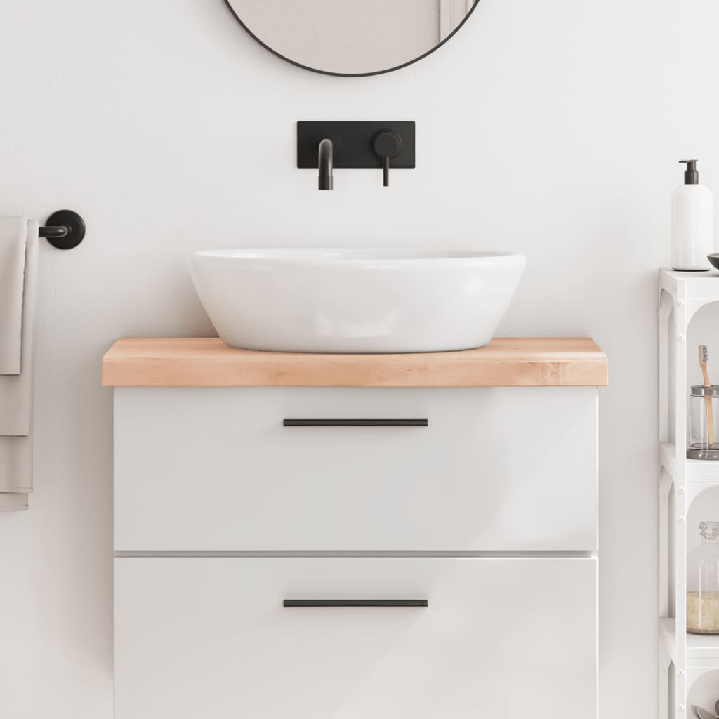 vidaXL Blat de baie, 80x30x(2-6) cm, lemn masiv netratat vidaXL Blat de baie, 80x30x(2-6) cm, lemn masiv netratat