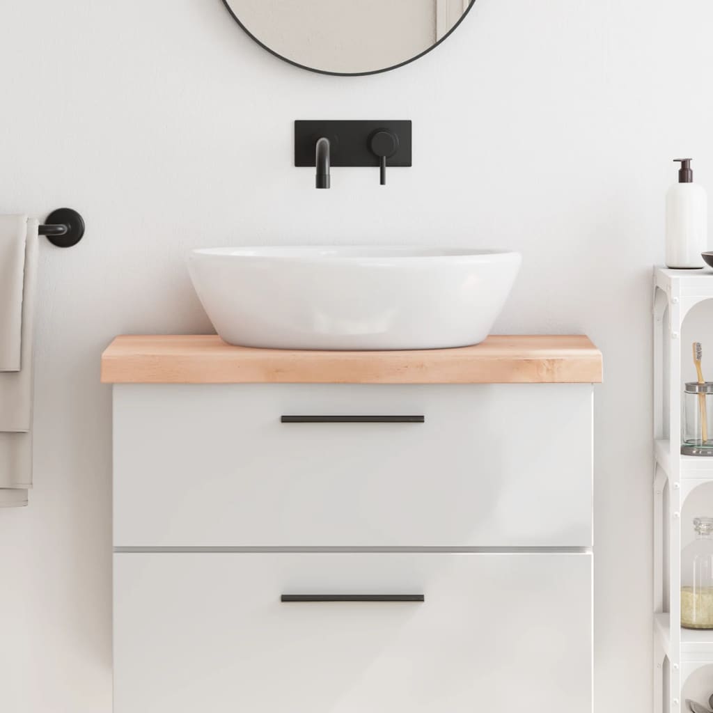vidaXL Blat de baie, 80x40x(2-6) cm, lemn masiv netratat vidaXL Blat de baie, 80x40x(2-6) cm, lemn masiv netratat
