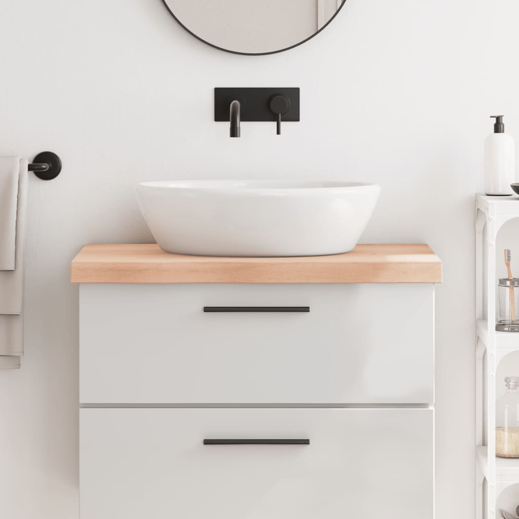 vidaXL Blat de baie, 80x60x(2-6) cm, lemn masiv netratat vidaXL Blat de baie, 80x60x(2-6) cm, lemn masiv netratat
