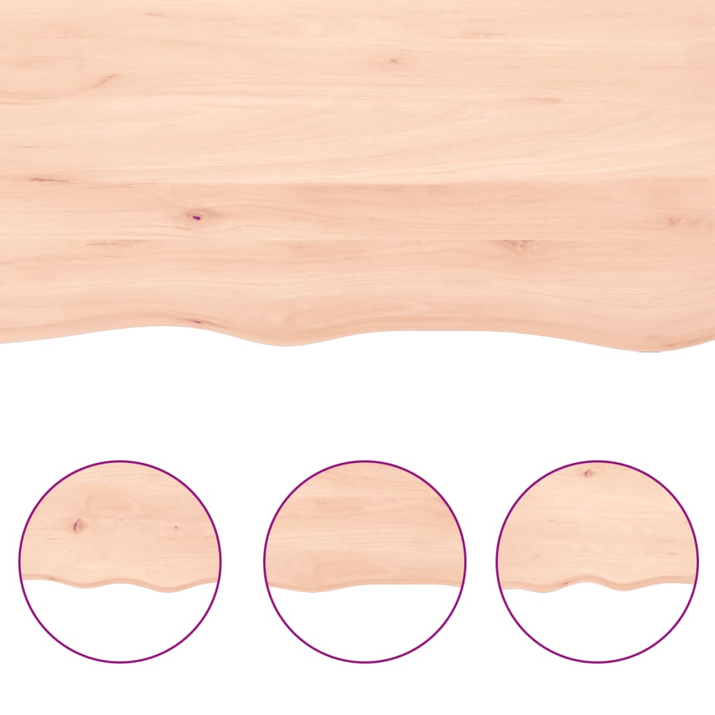 vidaXL Blat de baie, 100x40x2 cm, lemn masiv netratat vidaXL Blat de baie, 100x40x2 cm, lemn masiv netratat