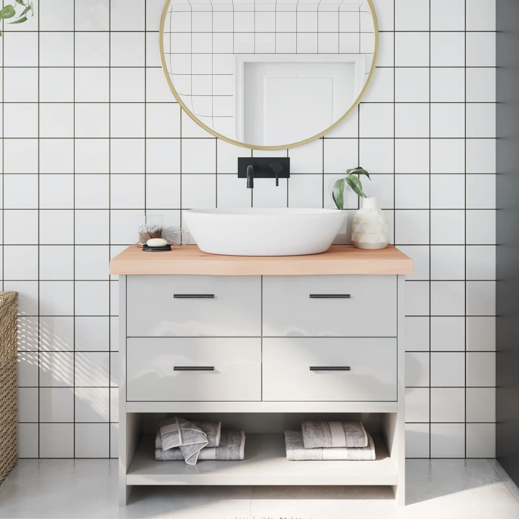 vidaXL Blat de baie, 100x40x(2-6) cm, lemn masiv netratat vidaXL Blat de baie, 100x40x(2-6) cm, lemn masiv netratat