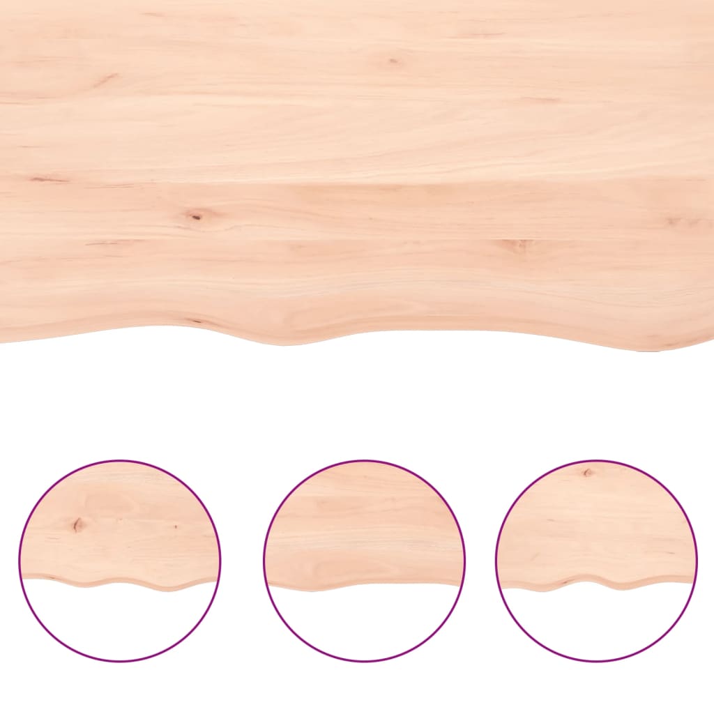 vidaXL Blat de baie, 100x50x(2-4) cm, lemn masiv netratat vidaXL Blat de baie, 100x50x(2-4) cm, lemn masiv netratat