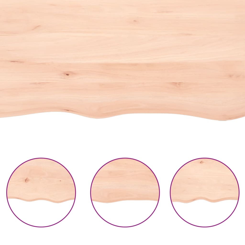 vidaXL Blat de baie, 100x60x(2-4) cm, lemn masiv netratat vidaXL Blat de baie, 100x60x(2-4) cm, lemn masiv netratat
