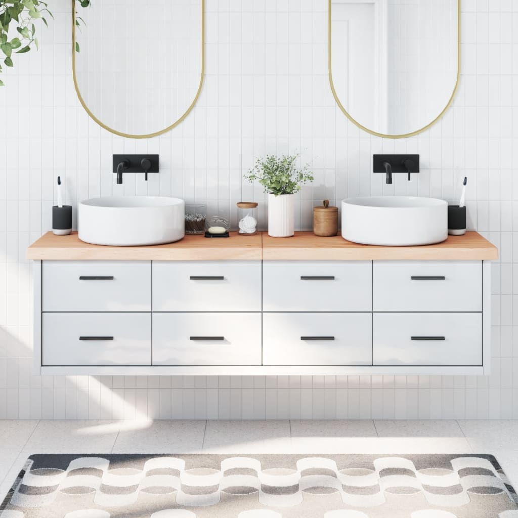 vidaXL Blat de baie, 180x60x(2-6) cm, lemn masiv netratat vidaXL Blat de baie, 180x60x(2-6) cm, lemn masiv netratat