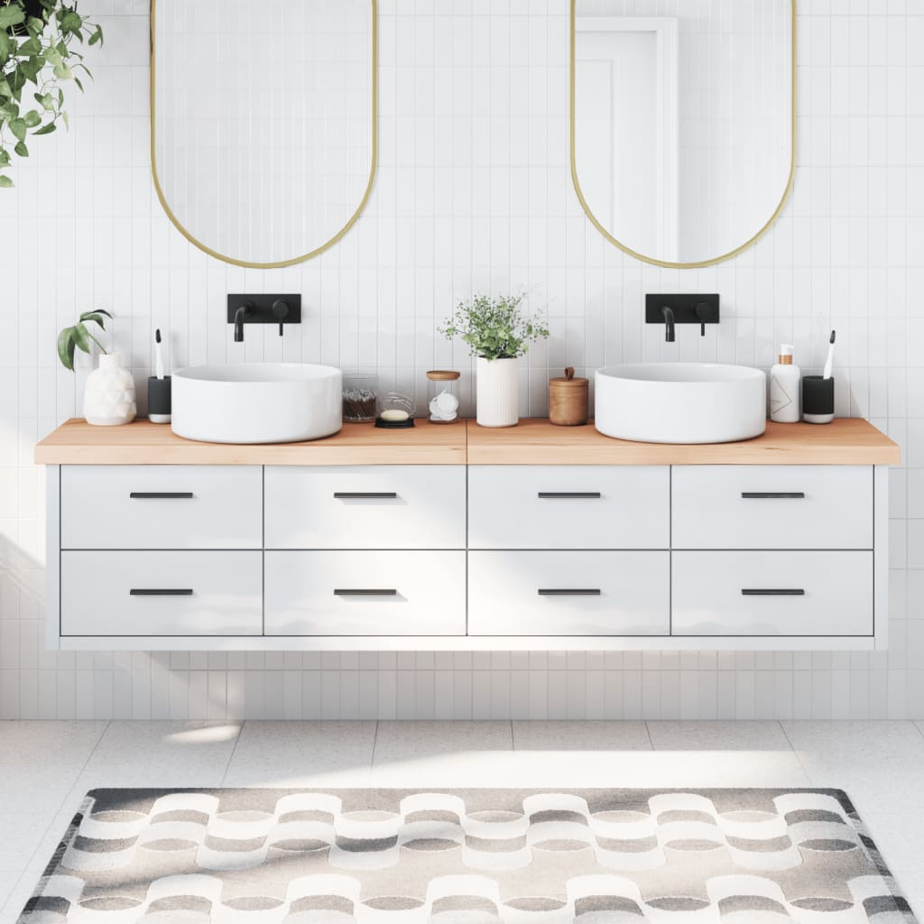 vidaXL Blat de baie, 220x50x(2-6) cm, lemn masiv netratat vidaXL Blat de baie, 220x50x(2-6) cm, lemn masiv netratat