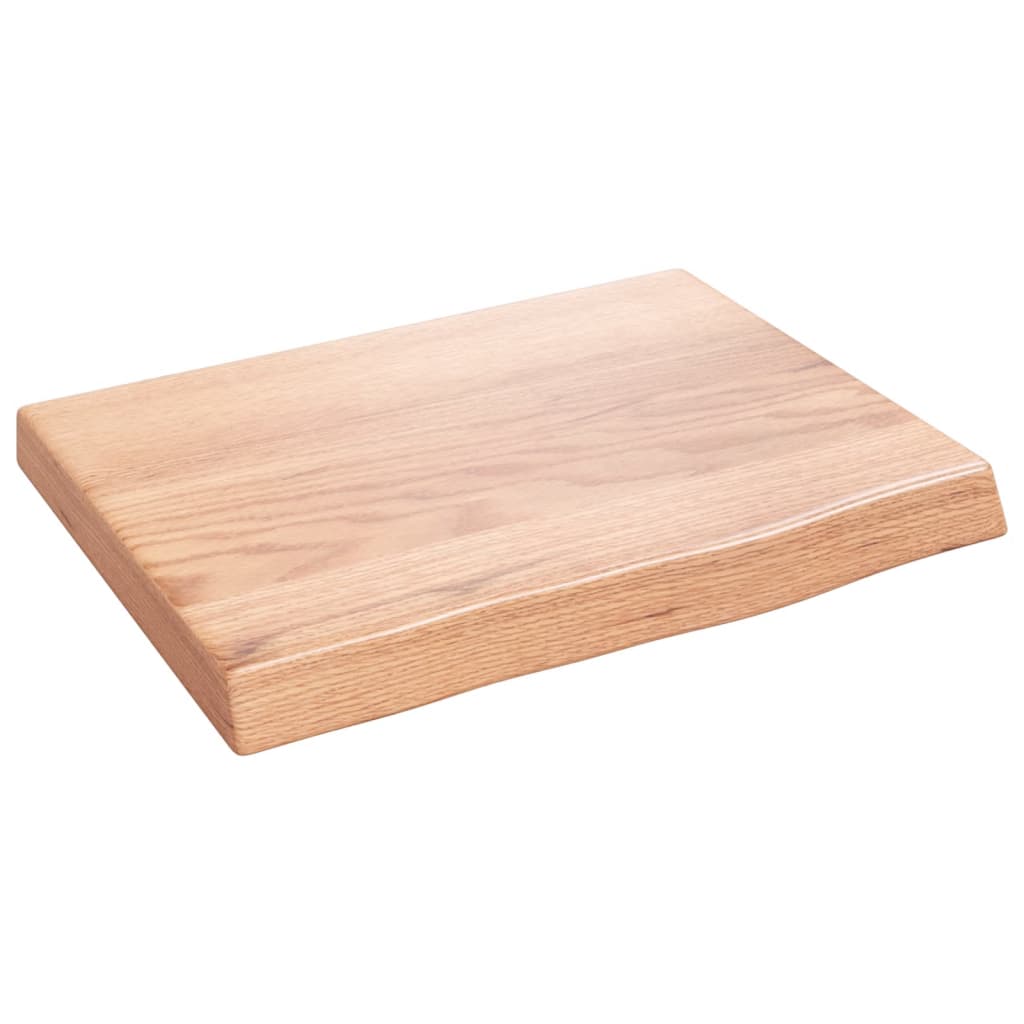 vidaXL Blat de baie, maro deschis, 40x30x(2-4) cm, lemn masiv tratat vidaXL Blat de baie, maro deschis, 40x30x(2-4) cm, lemn masiv tratat