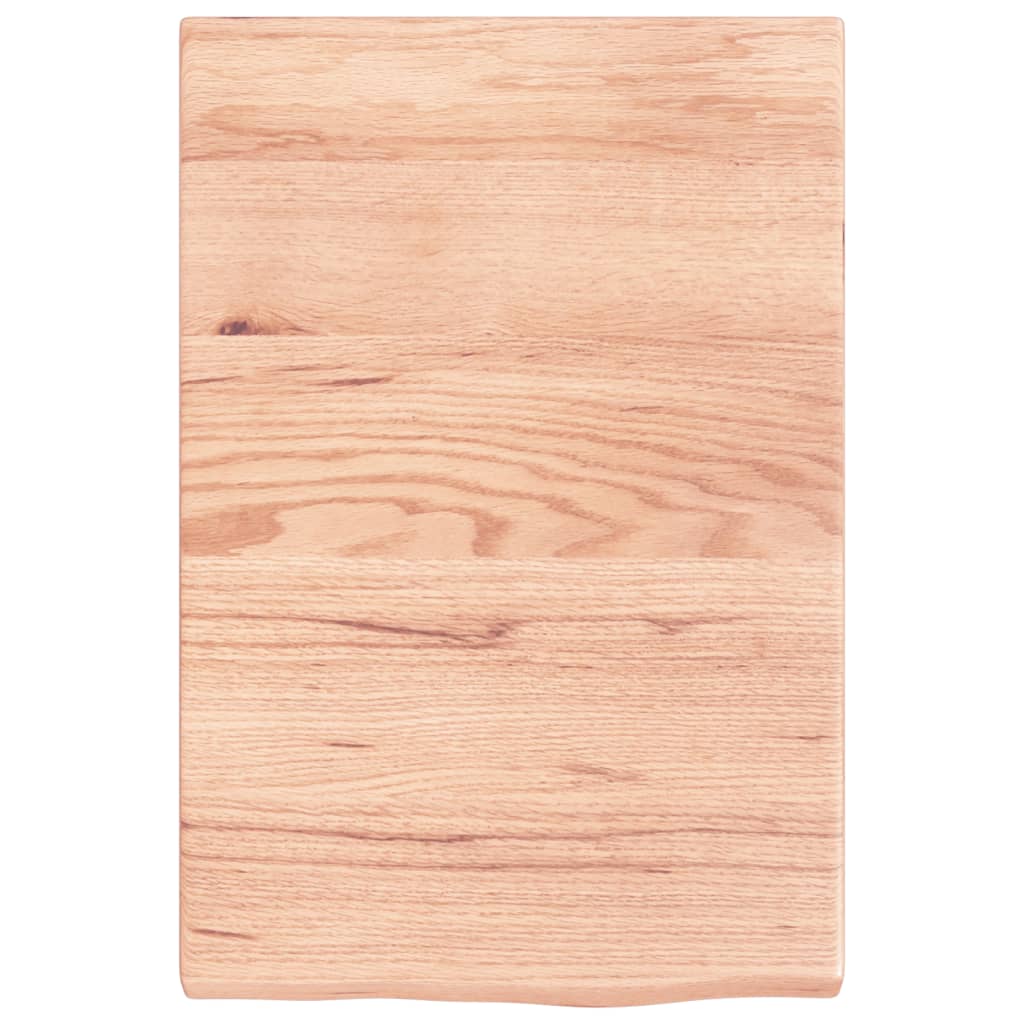 vidaXL Blat de baie, maro deschis, 40x60x(2-4) cm, lemn masiv tratat vidaXL Blat de baie, maro deschis, 40x60x(2-4) cm, lemn masiv tratat