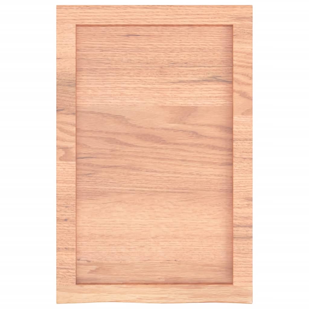 vidaXL Blat de baie, maro deschis, 40x60x(2-4) cm, lemn masiv tratat vidaXL Blat de baie, maro deschis, 40x60x(2-4) cm, lemn masiv tratat