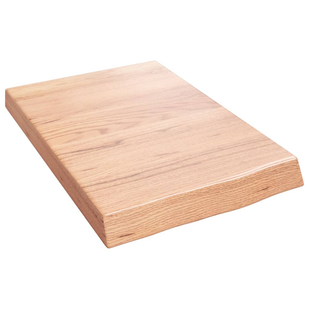 vidaXL Blat de baie, maro deschis, 40x60x(2-6) cm, lemn masiv tratat vidaXL Blat de baie, maro deschis, 40x60x(2-6) cm, lemn masiv tratat