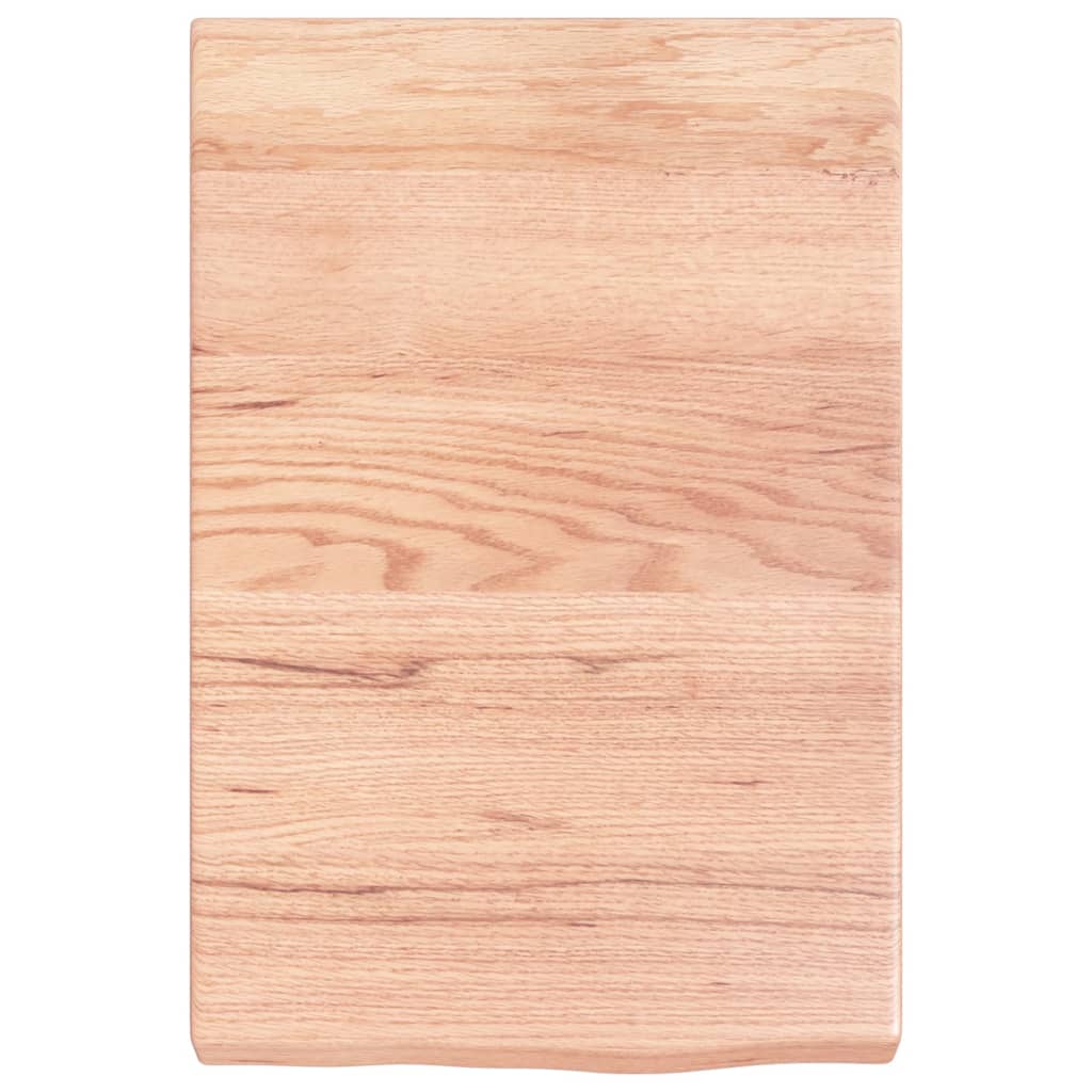 vidaXL Blat de baie, maro deschis, 40x60x(2-6) cm, lemn masiv tratat vidaXL Blat de baie, maro deschis, 40x60x(2-6) cm, lemn masiv tratat
