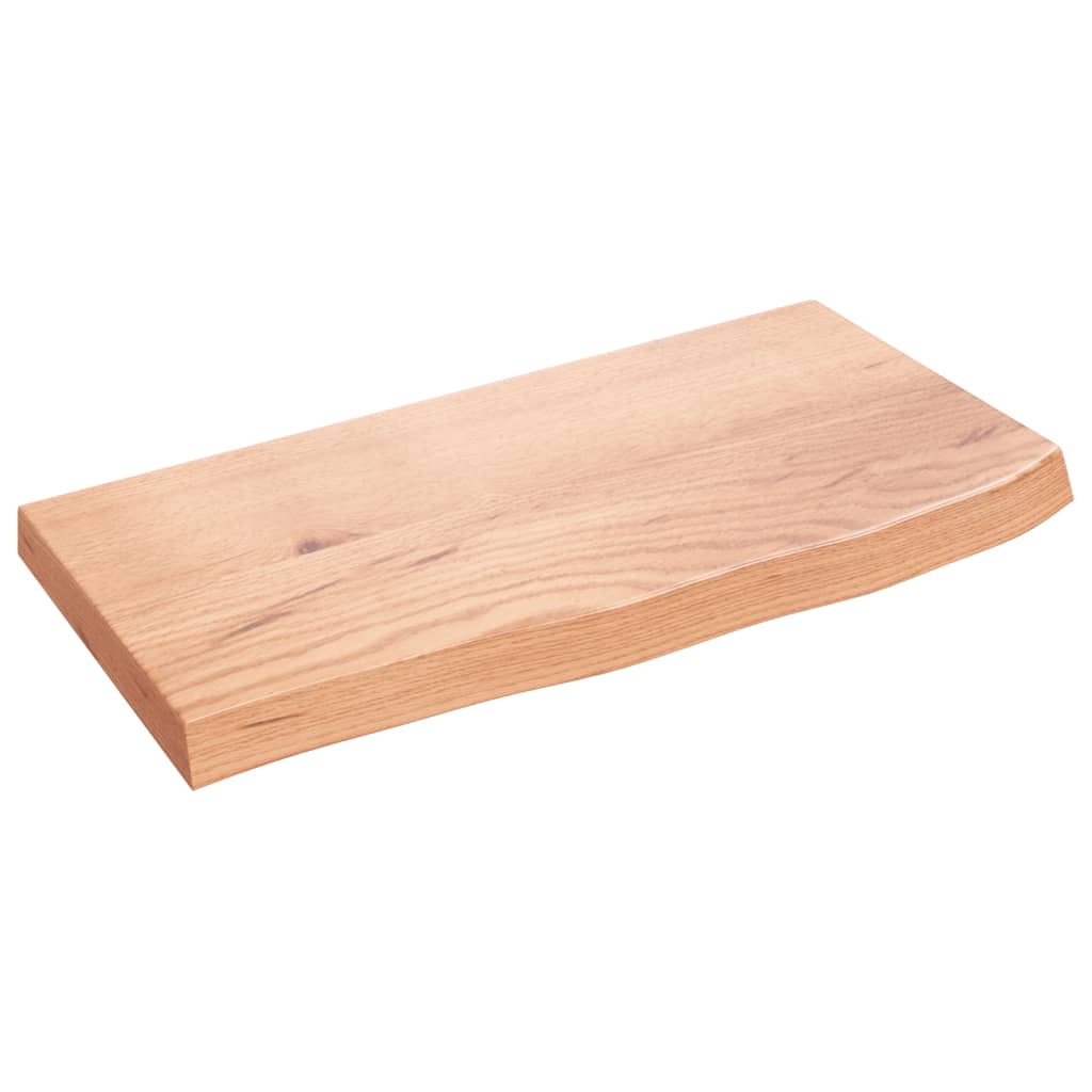 vidaXL Blat de baie, maro deschis, 60x30x(2-4) cm, lemn masiv tratat vidaXL Blat de baie, maro deschis, 60x30x(2-4) cm, lemn masiv tratat