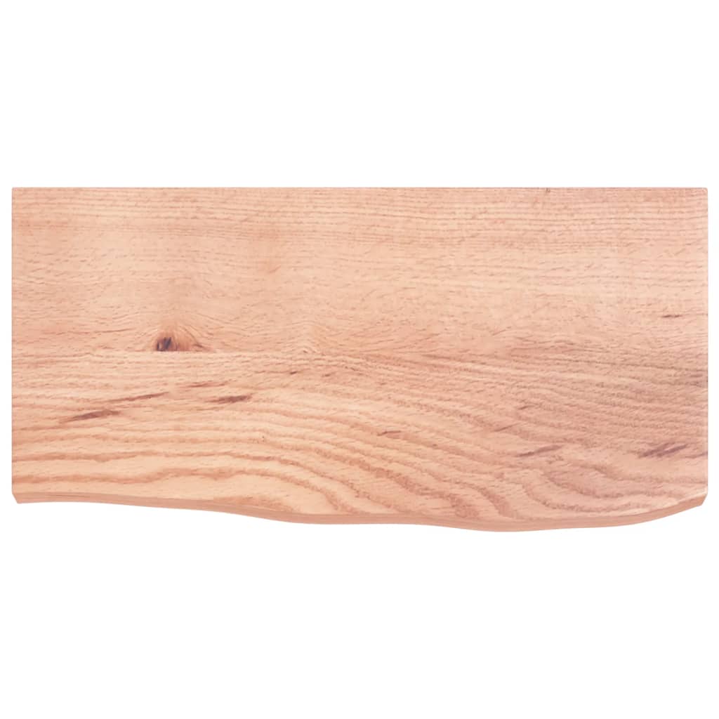 vidaXL Blat de baie, maro deschis, 60x30x(2-4) cm, lemn masiv tratat vidaXL Blat de baie, maro deschis, 60x30x(2-4) cm, lemn masiv tratat
