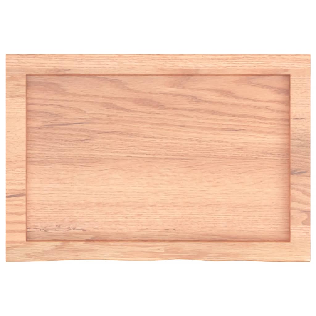 vidaXL Blat de baie, maro deschis, 60x40x(2-4) cm, lemn masiv tratat vidaXL Blat de baie, maro deschis, 60x40x(2-4) cm, lemn masiv tratat