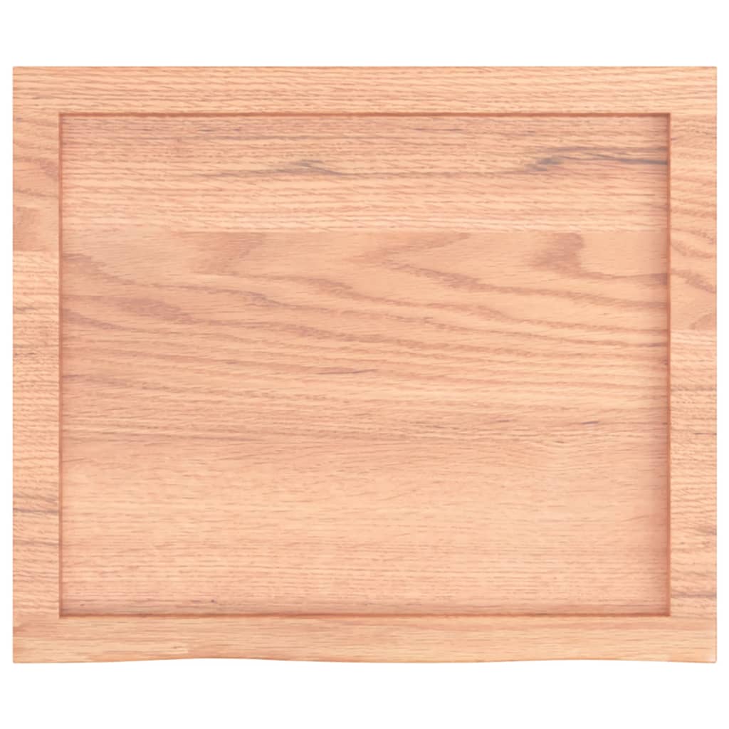 vidaXL Blat de baie, maro deschis, 60x50x(2-6) cm, lemn masiv tratat vidaXL Blat de baie, maro deschis, 60x50x(2-6) cm, lemn masiv tratat