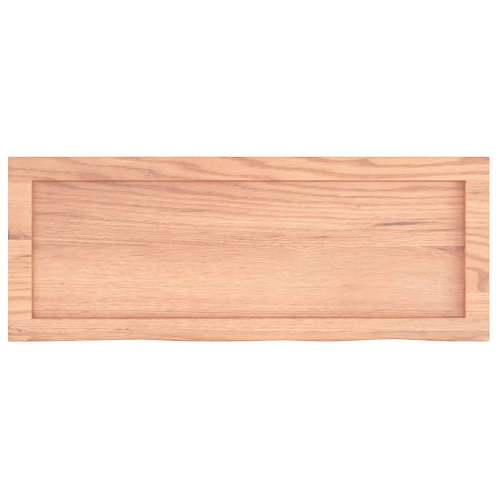 vidaXL Blat de baie, maro deschis, 80x30x(2-6) cm, lemn masiv tratat vidaXL Blat de baie, maro deschis, 80x30x(2-6) cm, lemn masiv tratat