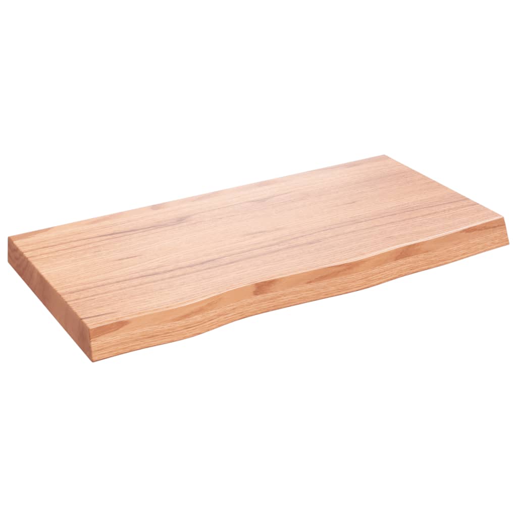 vidaXL Blat de baie, maro deschis, 80x40x(2-6) cm, lemn masiv tratat