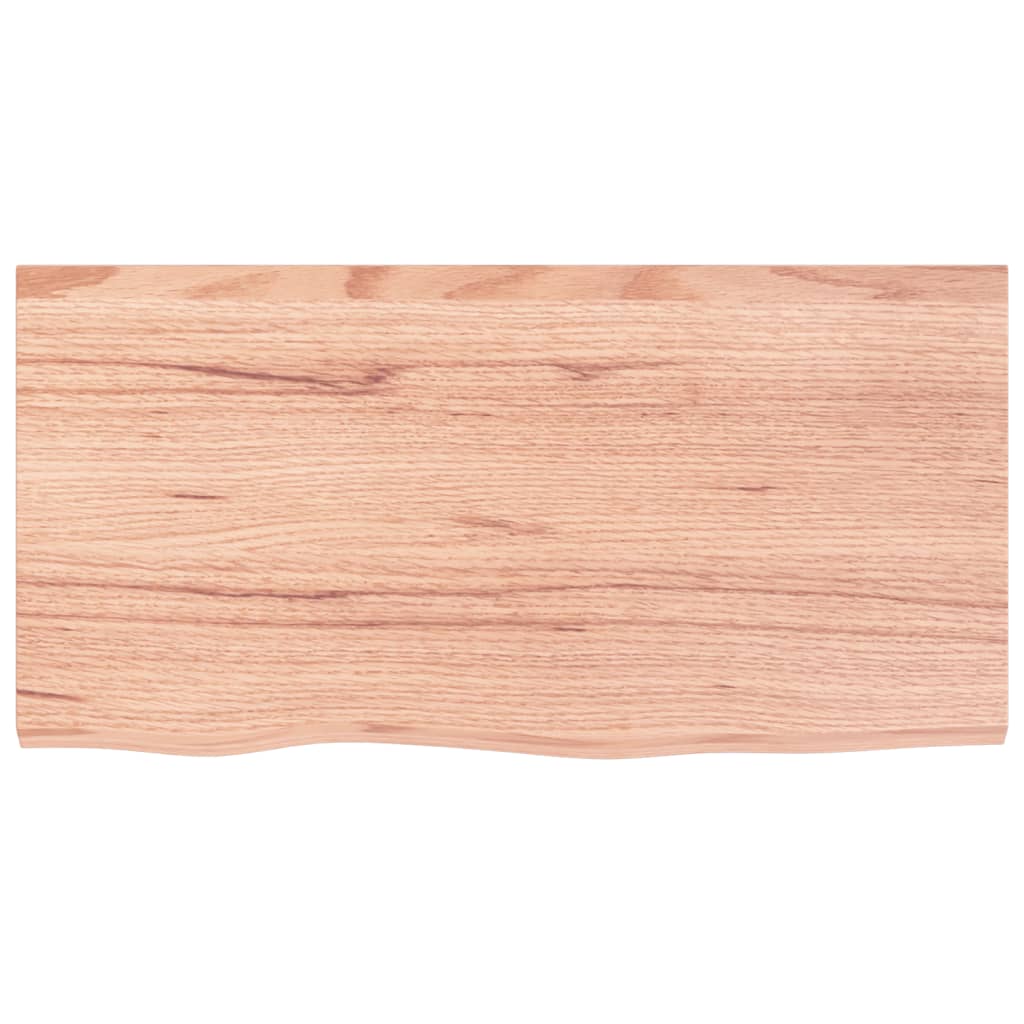 vidaXL Blat de baie, maro deschis, 80x40x(2-6) cm, lemn masiv tratat