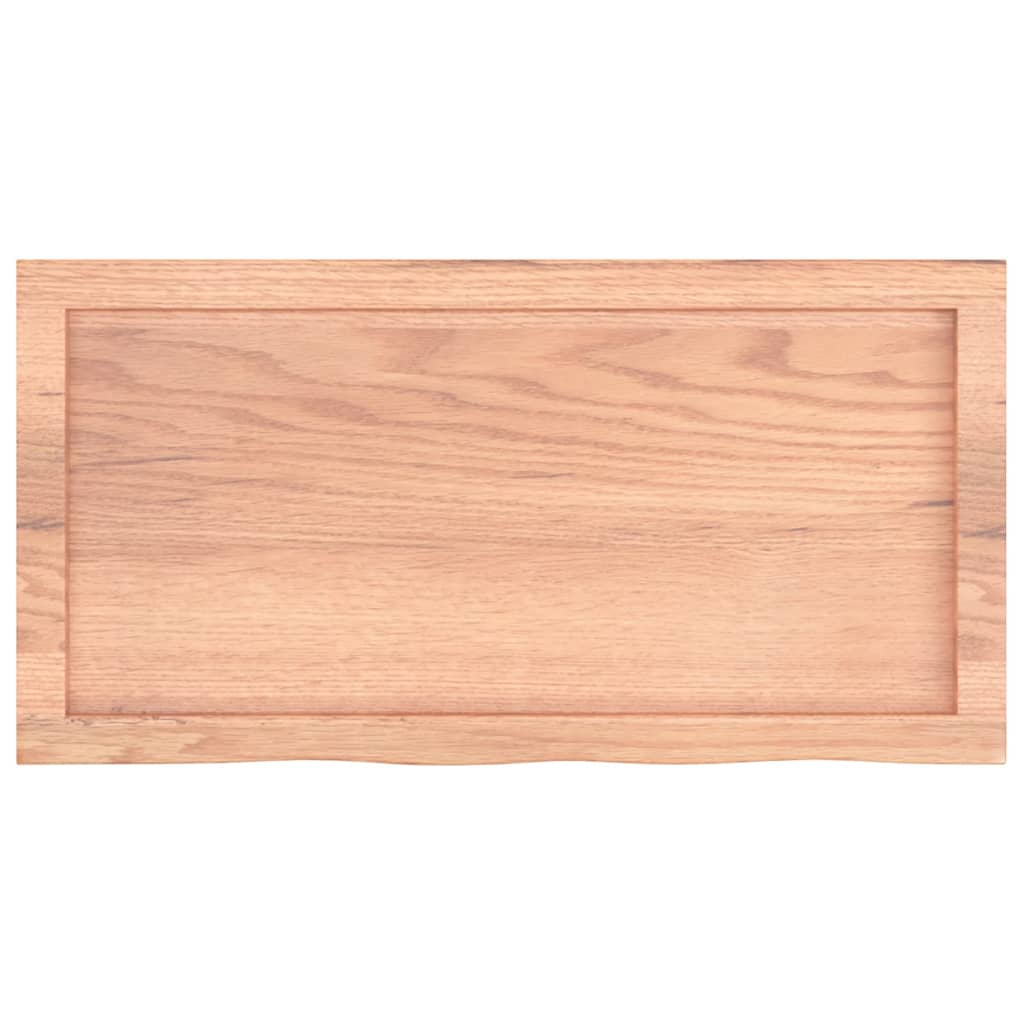 vidaXL Blat de baie, maro deschis, 80x40x(2-6) cm, lemn masiv tratat