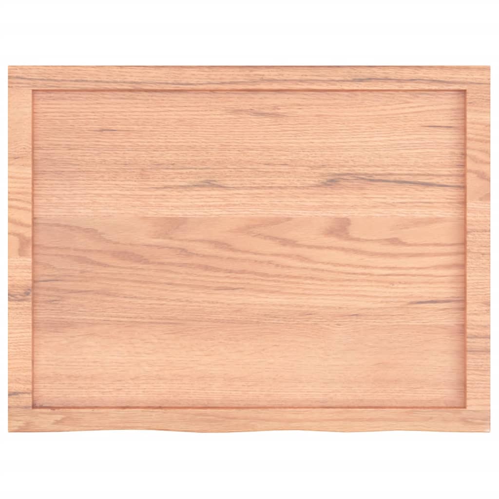 vidaXL Blat de baie, maro deschis, 80x60x(2-6) cm, lemn masiv tratat vidaXL Blat de baie, maro deschis, 80x60x(2-6) cm, lemn masiv tratat