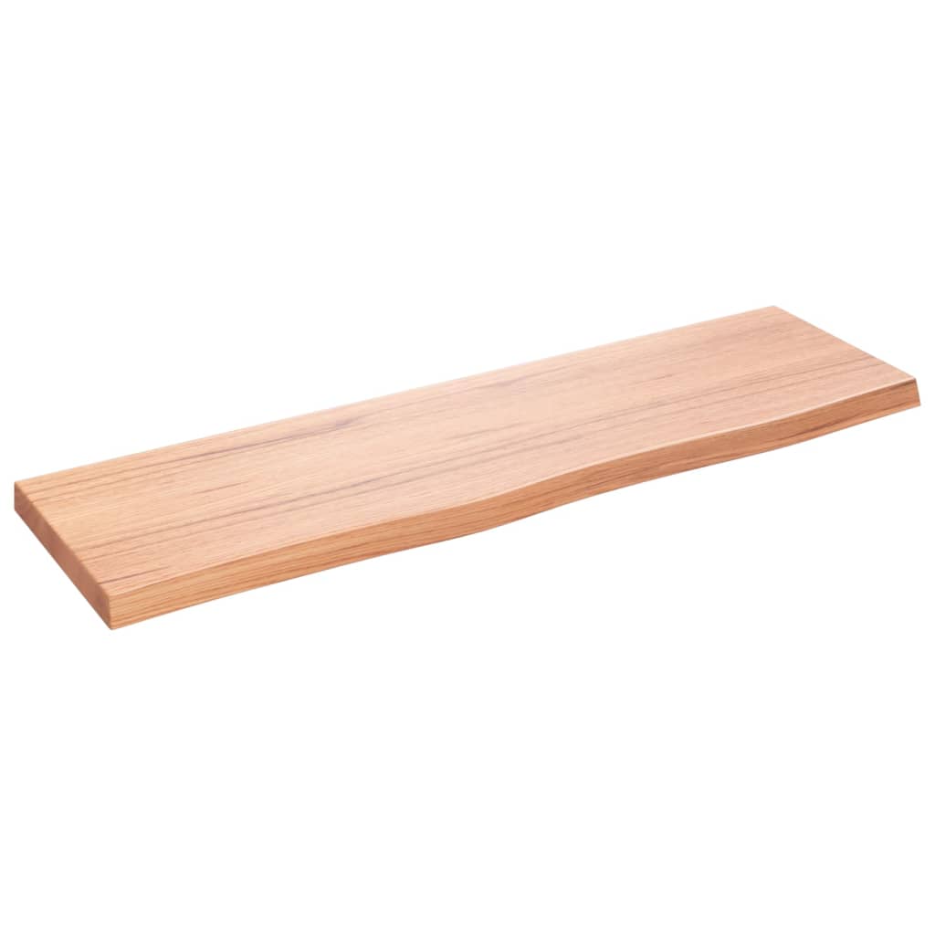 vidaXL Blat de baie, maro deschis, 100x30x(2-4) cm, lemn masiv tratat vidaXL Blat de baie, maro deschis, 100x30x(2-4) cm, lemn masiv tratat