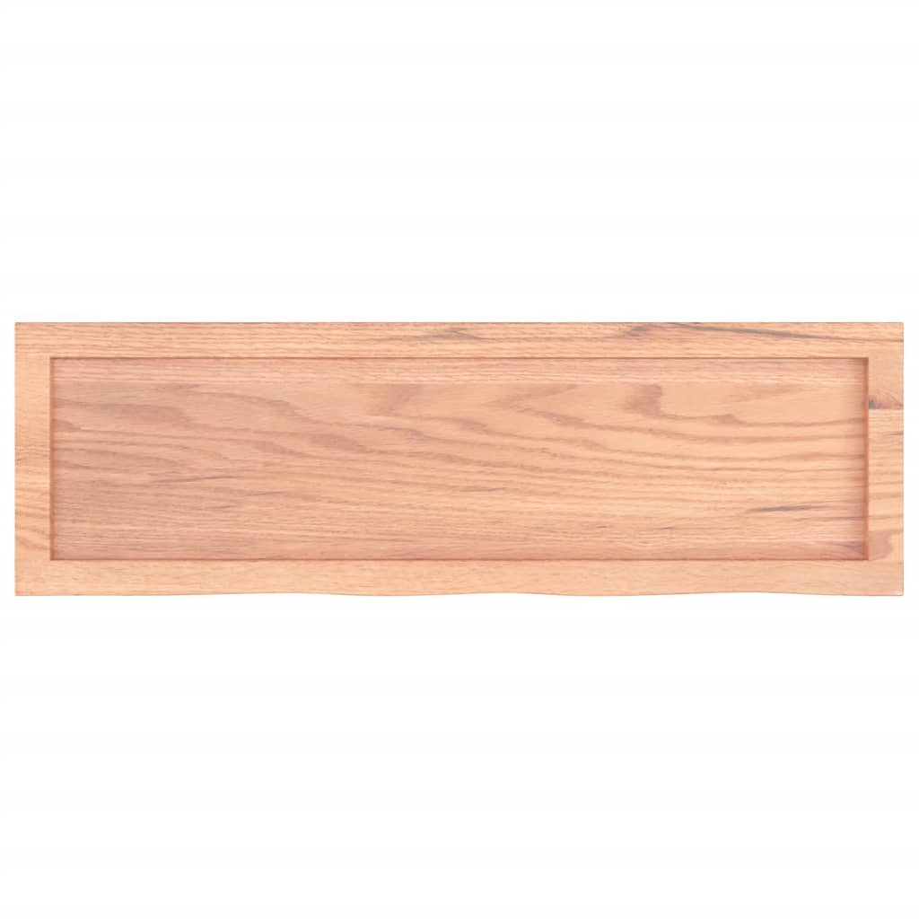 vidaXL Blat de baie, maro deschis, 100x30x(2-4) cm, lemn masiv tratat vidaXL Blat de baie, maro deschis, 100x30x(2-4) cm, lemn masiv tratat