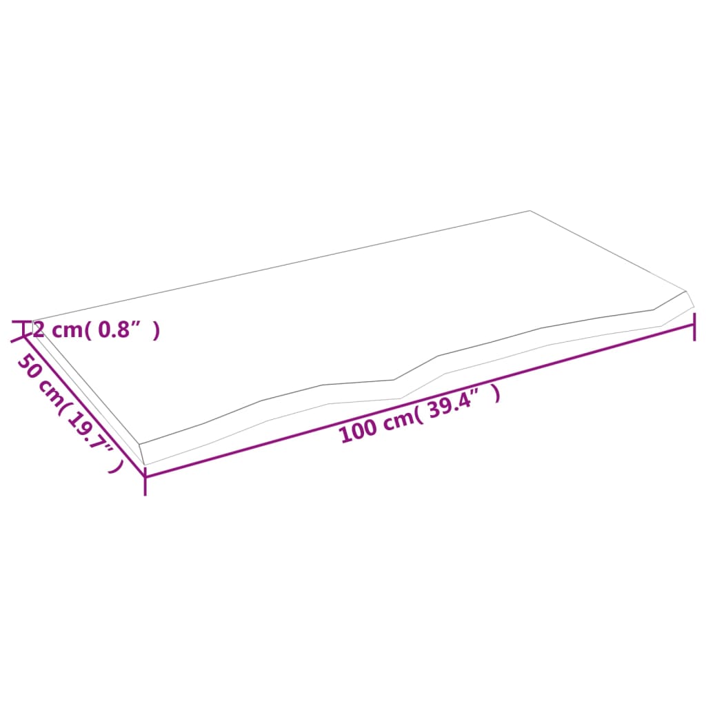 vidaXL Blat de baie, maro deschis, 100x50x2 cm, lemn masiv tratat vidaXL Blat de baie, maro deschis, 100x50x2 cm, lemn masiv tratat
