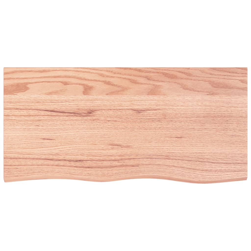 vidaXL Blat de baie, maro deschis, 100x50x(2-4) cm, lemn masiv tratat vidaXL Blat de baie, maro deschis, 100x50x(2-4) cm, lemn masiv tratat