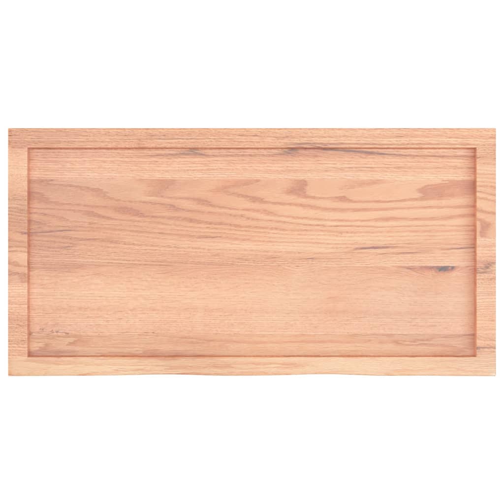 vidaXL Blat de baie, maro deschis, 100x50x(2-6) cm, lemn masiv tratat vidaXL Blat de baie, maro deschis, 100x50x(2-6) cm, lemn masiv tratat