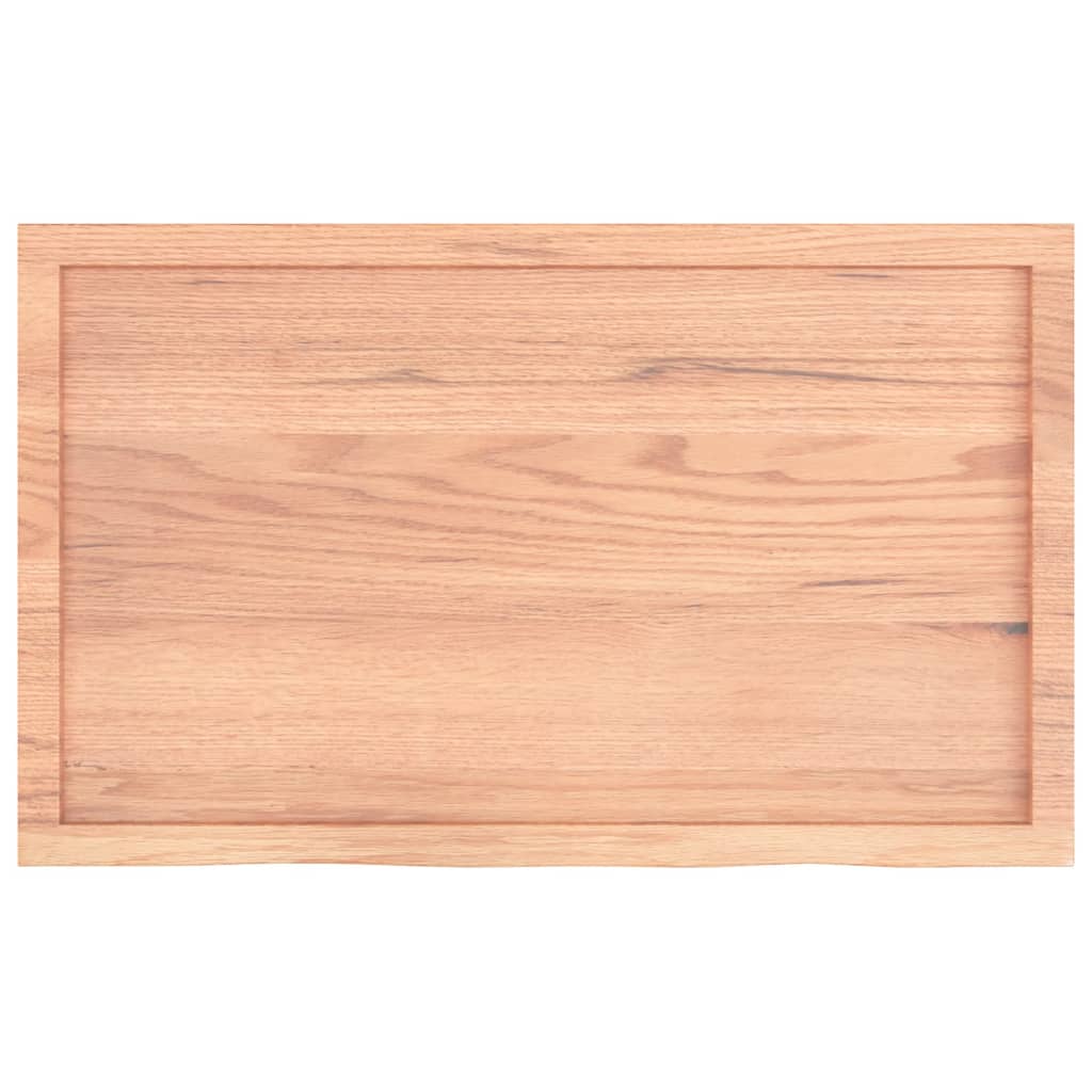 vidaXL Blat de baie, maro deschis, 100x60x(2-4) cm, lemn masiv tratat vidaXL Blat de baie, maro deschis, 100x60x(2-4) cm, lemn masiv tratat