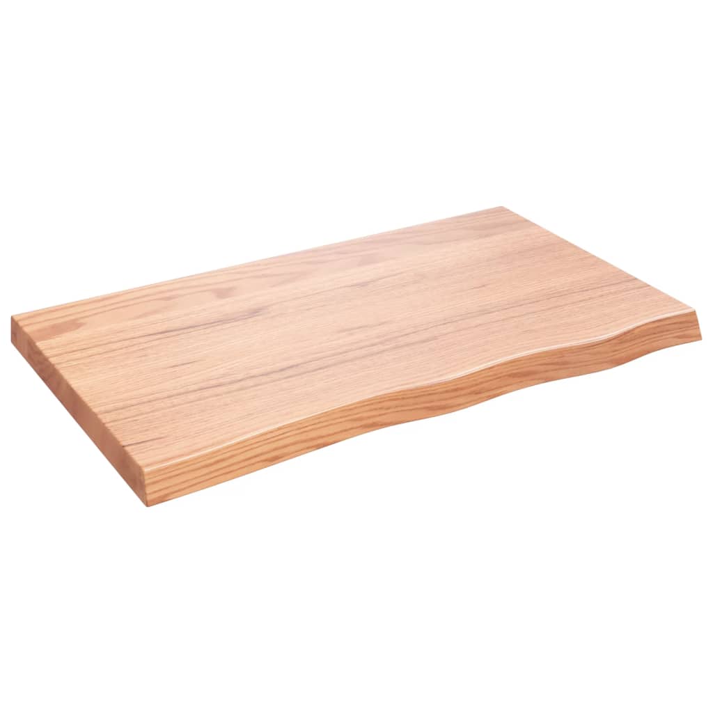 vidaXL Blat de baie, maro deschis, 100x60x(2-6) cm, lemn masiv tratat vidaXL Blat de baie, maro deschis, 100x60x(2-6) cm, lemn masiv tratat