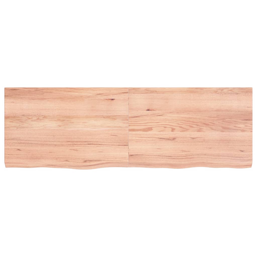 vidaXL Blat de baie, maro deschis, 120x40x(2-4) cm, lemn masiv tratat vidaXL Blat de baie, maro deschis, 120x40x(2-4) cm, lemn masiv tratat