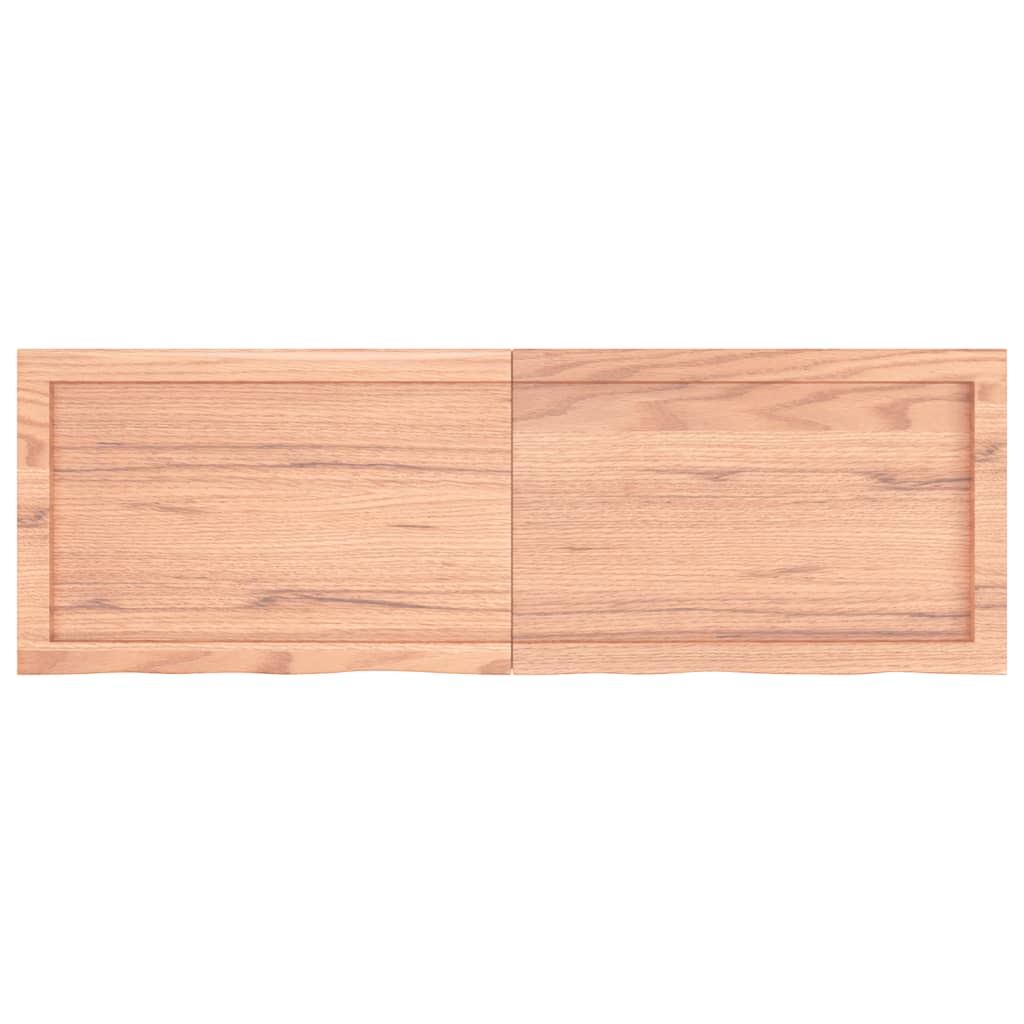 vidaXL Blat de baie, maro deschis, 120x40x(2-4) cm, lemn masiv tratat vidaXL Blat de baie, maro deschis, 120x40x(2-4) cm, lemn masiv tratat