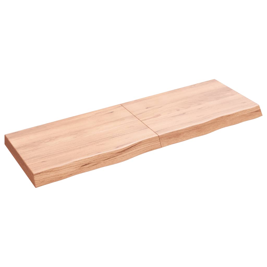 vidaXL Blat de baie, maro deschis, 120x40x(2-6) cm, lemn masiv tratat vidaXL Blat de baie, maro deschis, 120x40x(2-6) cm, lemn masiv tratat