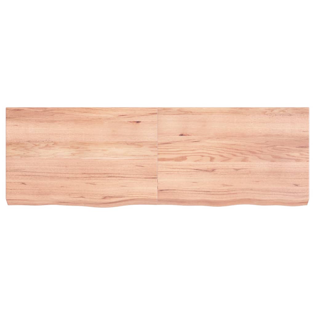 vidaXL Blat de baie, maro deschis, 120x40x(2-6) cm, lemn masiv tratat vidaXL Blat de baie, maro deschis, 120x40x(2-6) cm, lemn masiv tratat