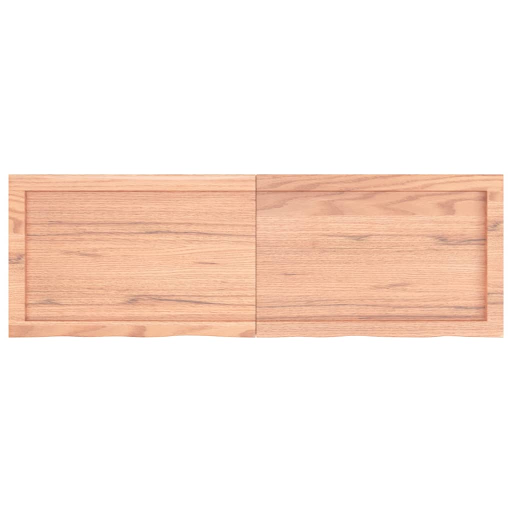 vidaXL Blat de baie, maro deschis, 120x40x(2-6) cm, lemn masiv tratat vidaXL Blat de baie, maro deschis, 120x40x(2-6) cm, lemn masiv tratat