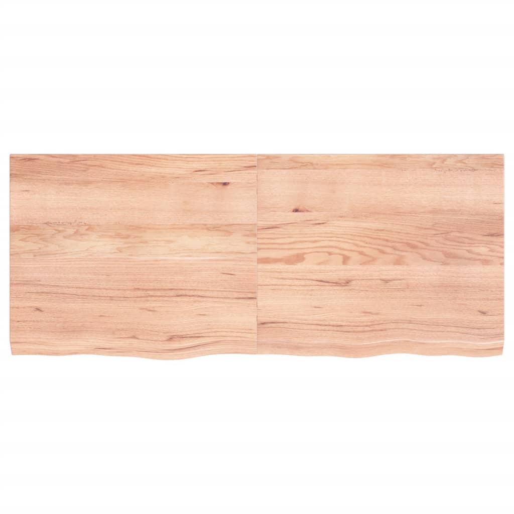 vidaXL Blat de baie, maro deschis, 120x50x(2-4) cm, lemn masiv tratat vidaXL Blat de baie, maro deschis, 120x50x(2-4) cm, lemn masiv tratat