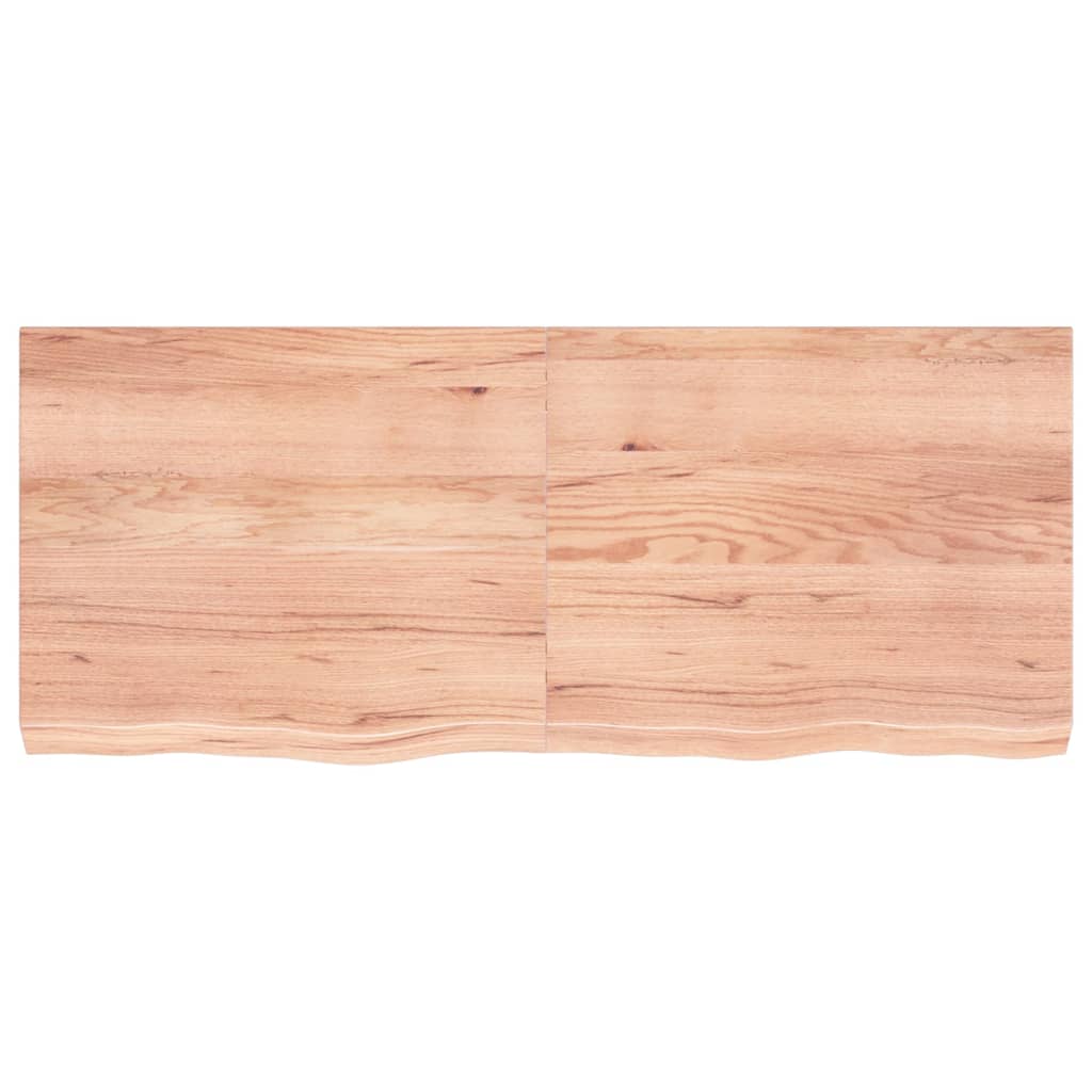 vidaXL Blat de baie, maro deschis, 120x50x(2-6) cm, lemn masiv tratat vidaXL Blat de baie, maro deschis, 120x50x(2-6) cm, lemn masiv tratat