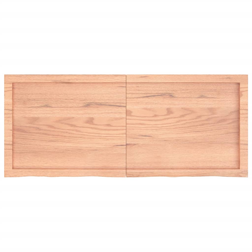 vidaXL Blat de baie, maro deschis, 120x50x(2-6) cm, lemn masiv tratat vidaXL Blat de baie, maro deschis, 120x50x(2-6) cm, lemn masiv tratat