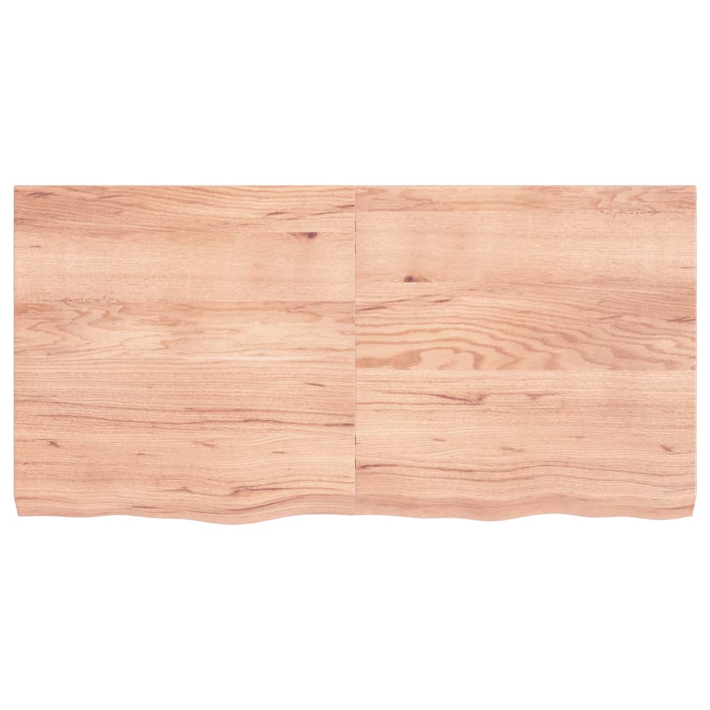 vidaXL Blat de baie, maro deschis, 120x60x(2-6) cm, lemn masiv tratat vidaXL Blat de baie, maro deschis, 120x60x(2-6) cm, lemn masiv tratat
