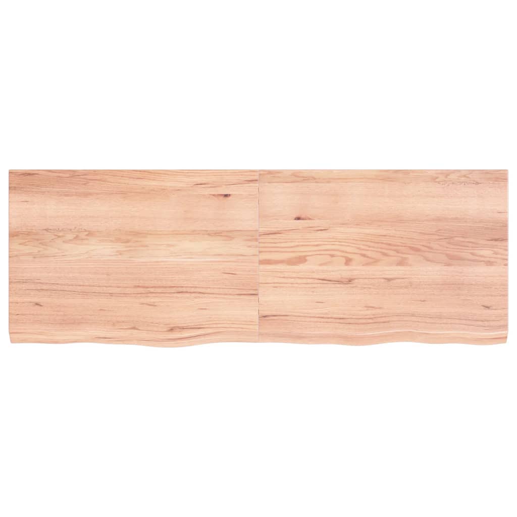 vidaXL Blat de baie, maro deschis, 140x50x(2-4) cm, lemn masiv tratat vidaXL Blat de baie, maro deschis, 140x50x(2-4) cm, lemn masiv tratat