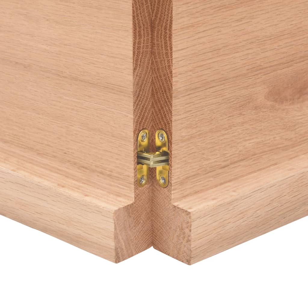 vidaXL Blat de baie, maro deschis, 140x50x(2-4) cm, lemn masiv tratat vidaXL Blat de baie, maro deschis, 140x50x(2-4) cm, lemn masiv tratat