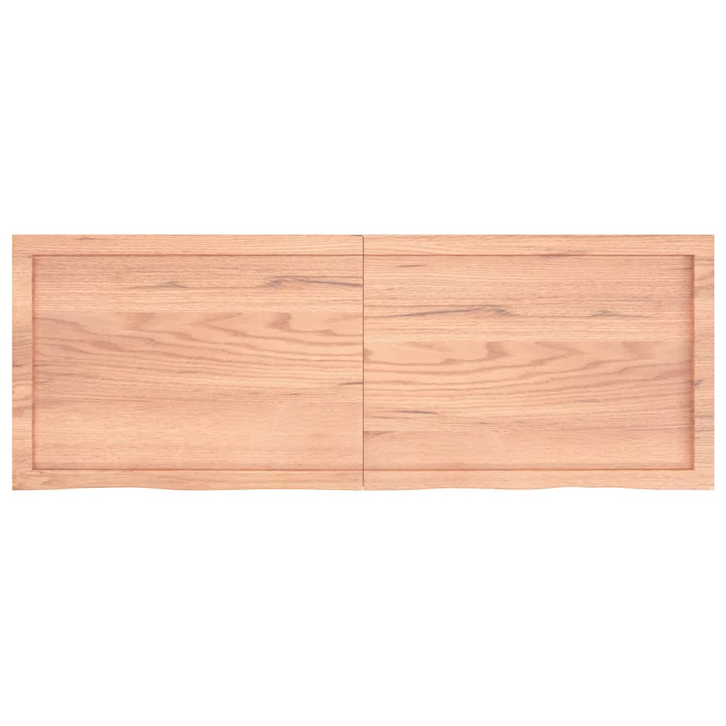 vidaXL Blat de baie, maro deschis, 140x50x(2-6) cm, lemn masiv tratat vidaXL Blat de baie, maro deschis, 140x50x(2-6) cm, lemn masiv tratat