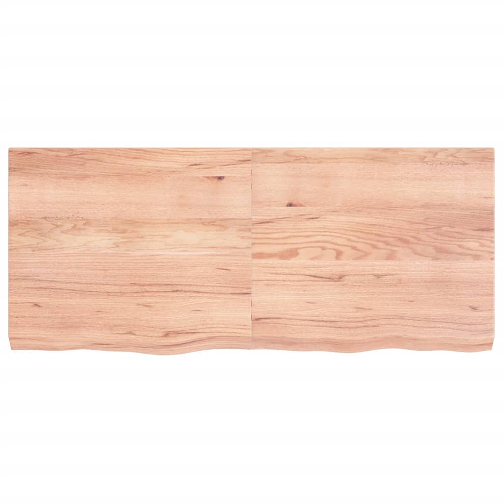 vidaXL Blat de baie, maro deschis, 140x60x(2-6) cm, lemn masiv tratat vidaXL Blat de baie, maro deschis, 140x60x(2-6) cm, lemn masiv tratat