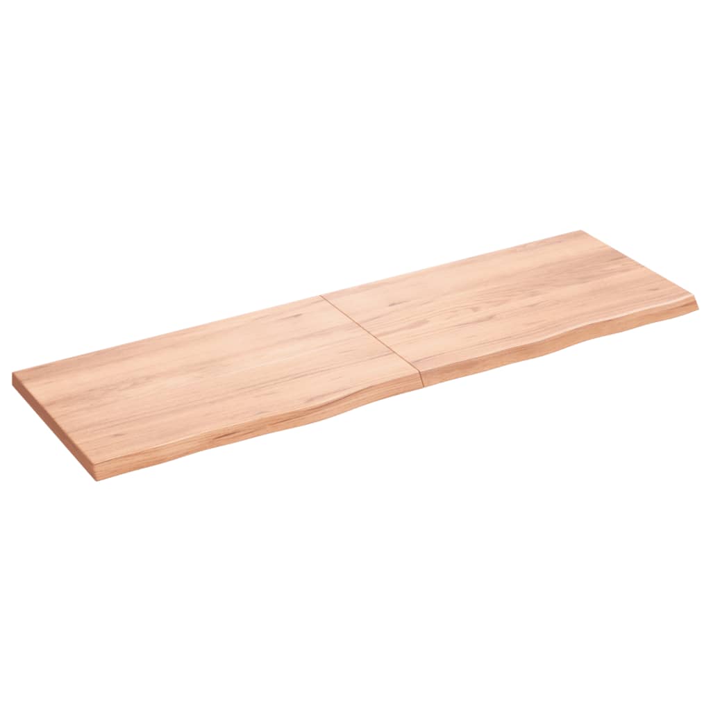 vidaXL Blat de baie, maro deschis, 160x50x(2-4) cm, lemn masiv tratat vidaXL Blat de baie, maro deschis, 160x50x(2-4) cm, lemn masiv tratat