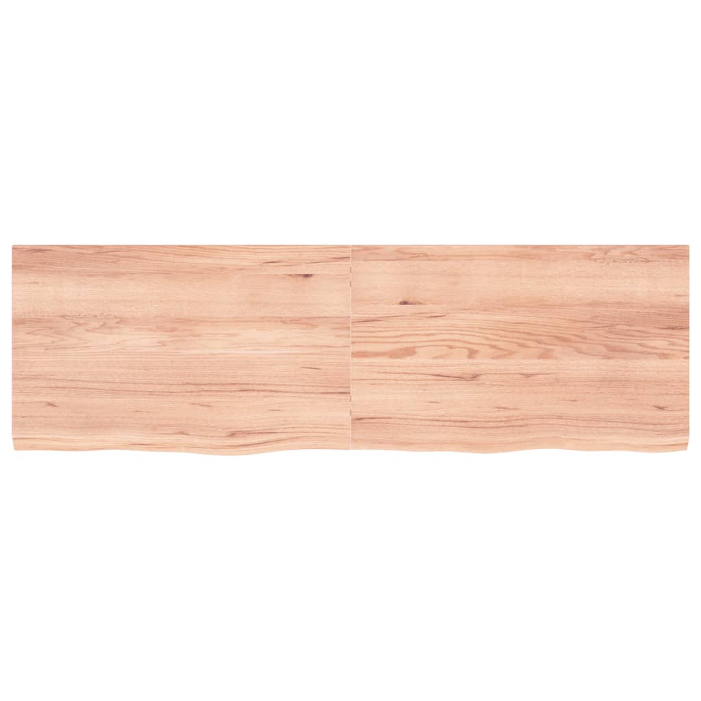 vidaXL Blat de baie, maro deschis, 160x50x(2-4) cm, lemn masiv tratat vidaXL Blat de baie, maro deschis, 160x50x(2-4) cm, lemn masiv tratat